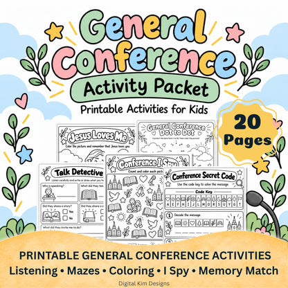 General Conference Activity Packet for Kids | October 2026 | 20 Printable LDS Primary Activities