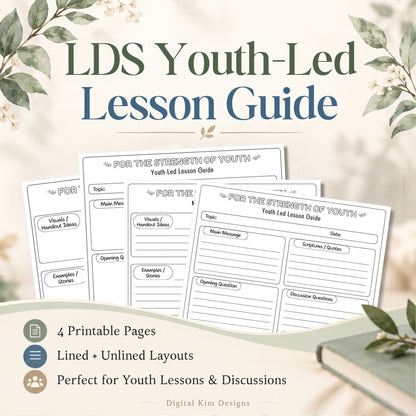 LDS Youth-Led Lesson Guide Printable