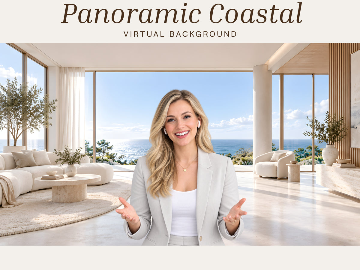 Panoramic Coastal Virtual Background – Professional Zoom, Teams & Google Meet Background