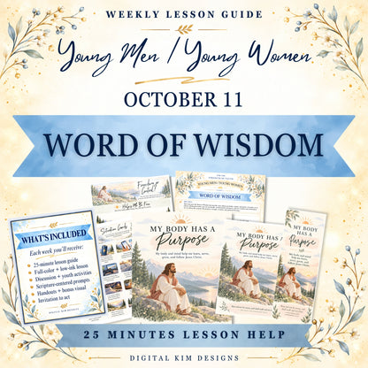 LDS Word of Wisdom Youth Lesson – October 11, 2026 | Young Women & Young Men