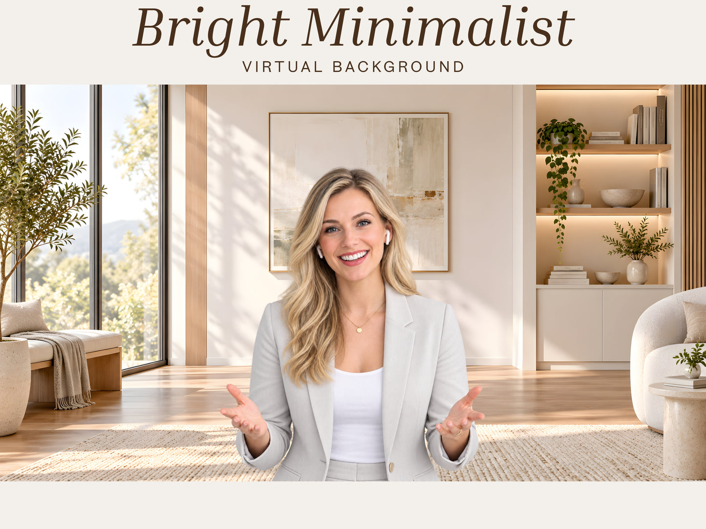 Bright Minimalist Virtual Background – Professional Zoom, Teams & Google Meet Background