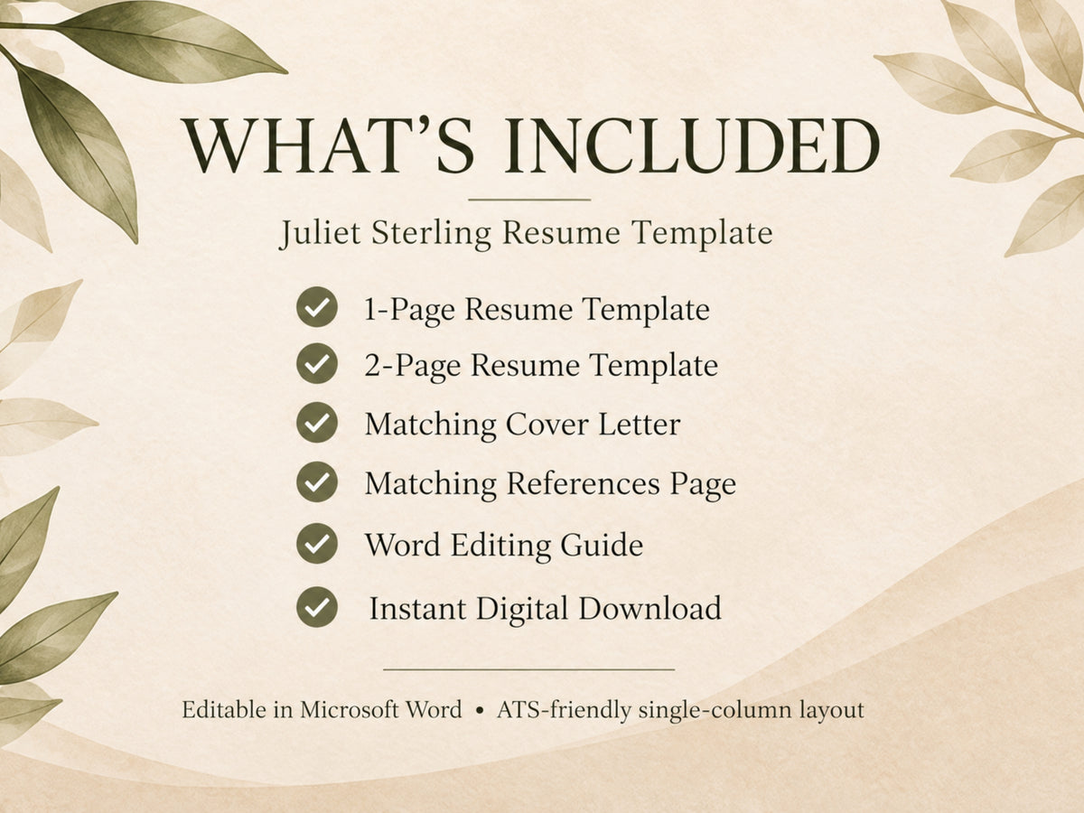 ATS-Friendly Resume Template for Word | 1 & 2 Page Resume Bundle