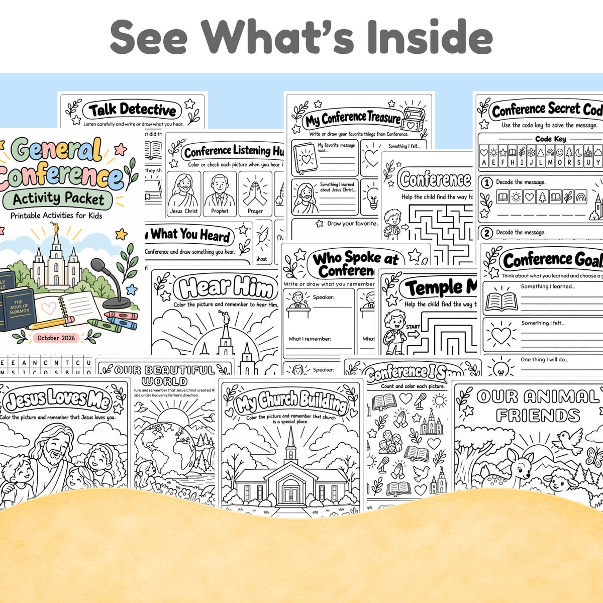 General Conference Activity Packet for Kids | October 2026 | 20 Printable LDS Primary Activities