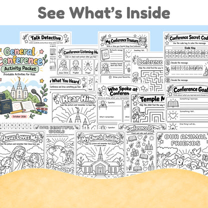 General Conference Activity Packet for Kids | October 2026 | 20 Printable LDS Primary Activities