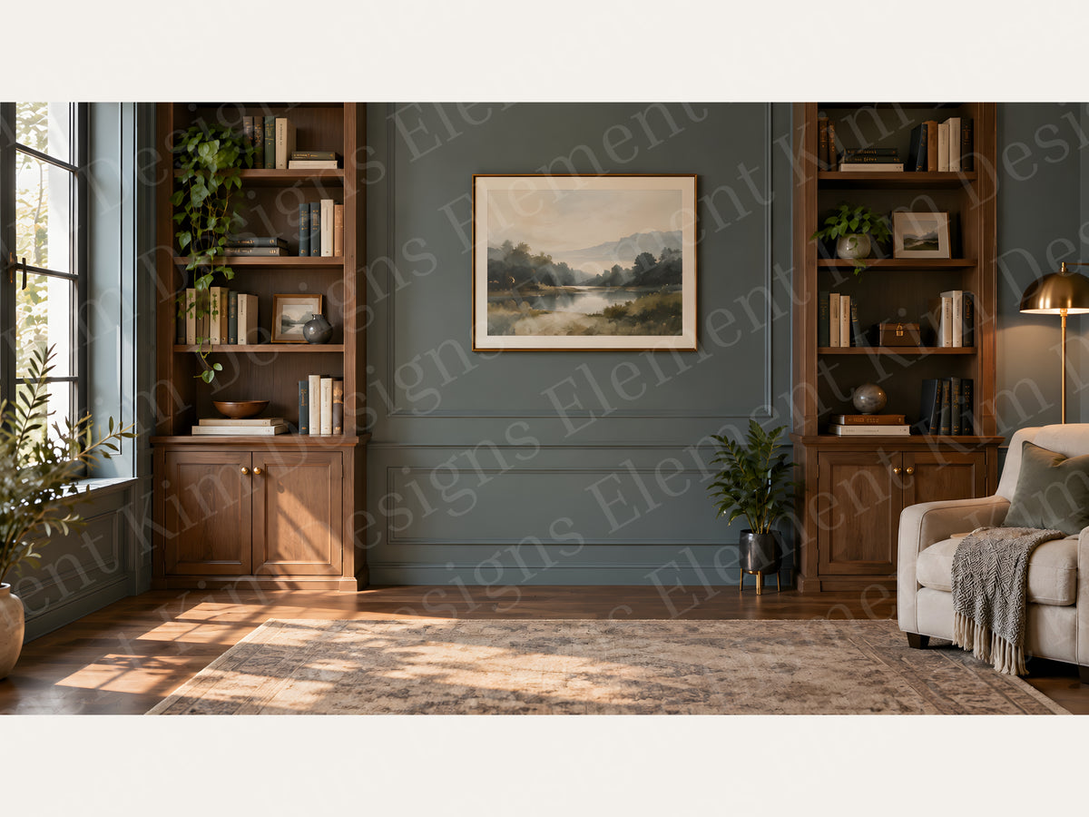 Executive Library Virtual Background – Professional Zoom, Teams & Google Meet Background