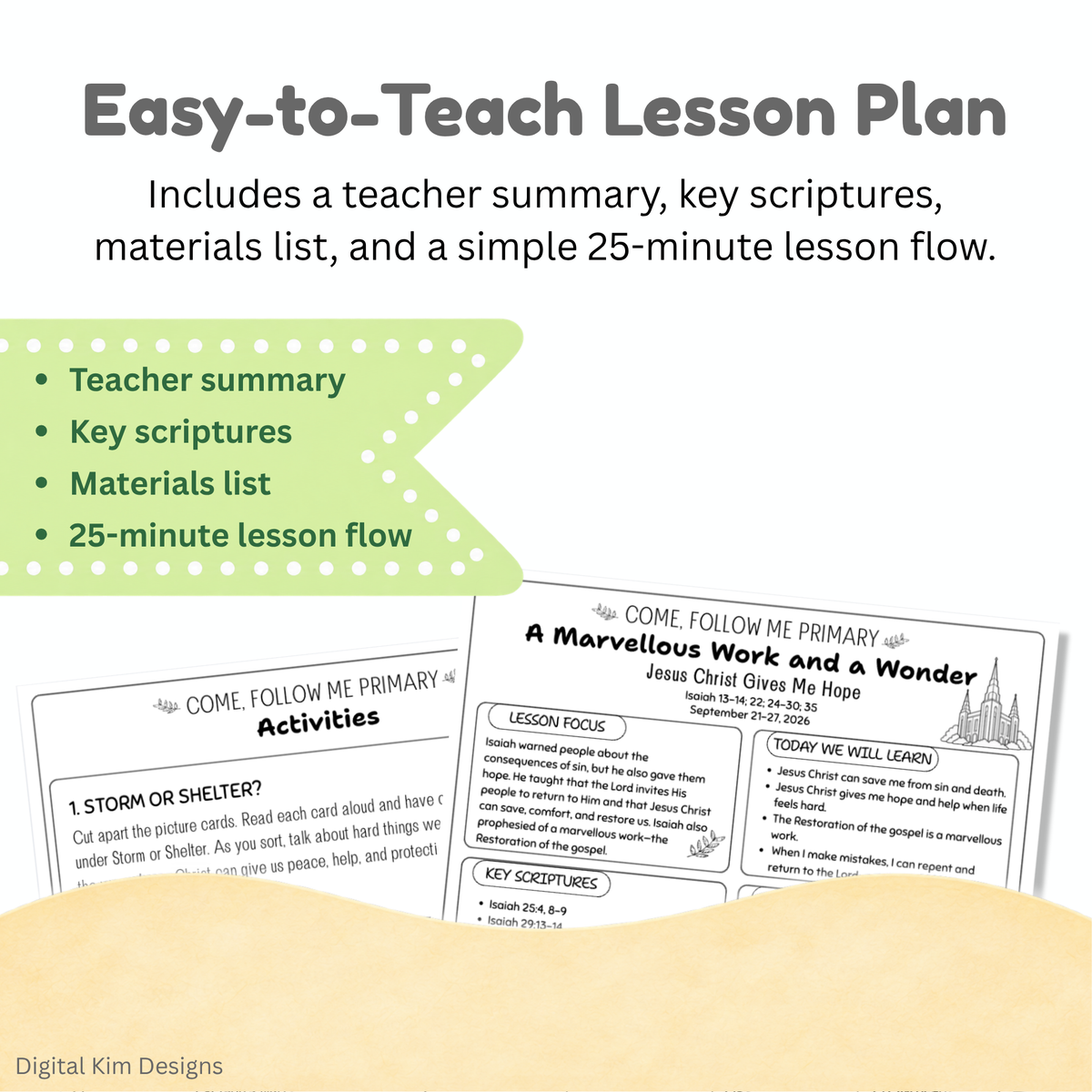 Come Follow Me Primary Lesson Helps 2026 | September 21–27 | A Marvellous Work and a Wonder