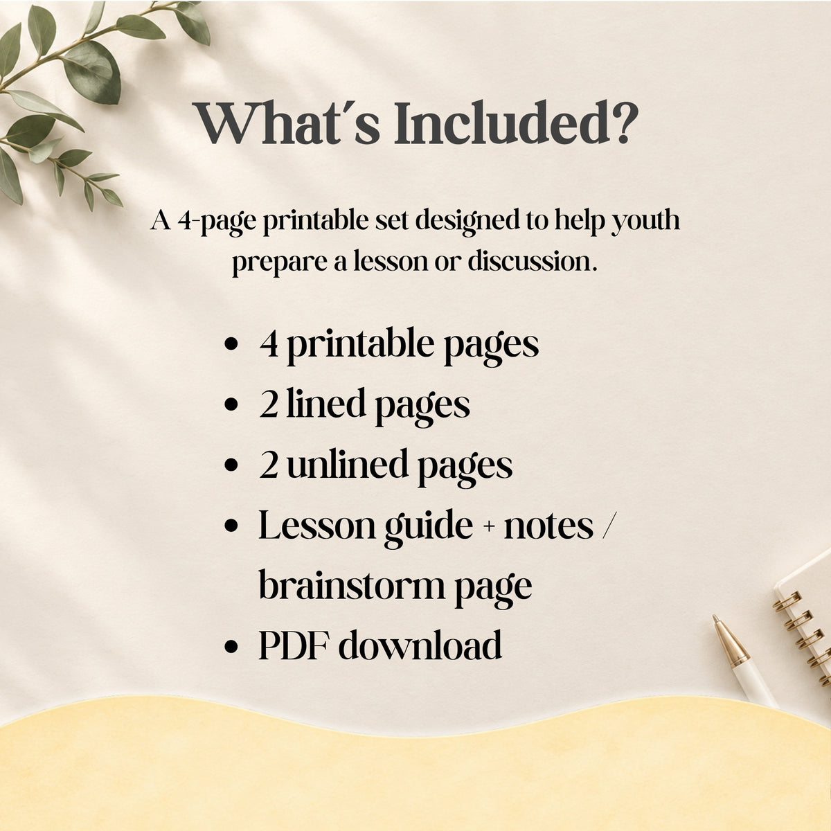 LDS Youth-Led Lesson Guide Printable