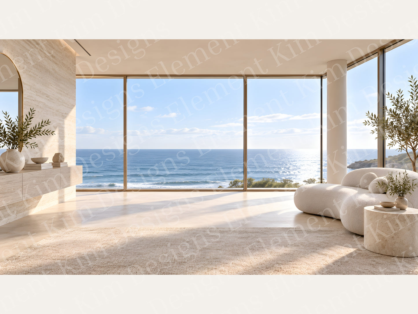 Ocean Minimalist Virtual Background Set – Blurred & Unblurred Zoom, Teams & Google Meet Backgrounds