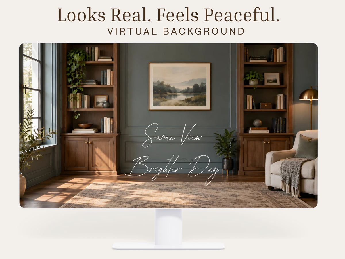 Executive Library Virtual Background – Professional Zoom, Teams & Google Meet Background