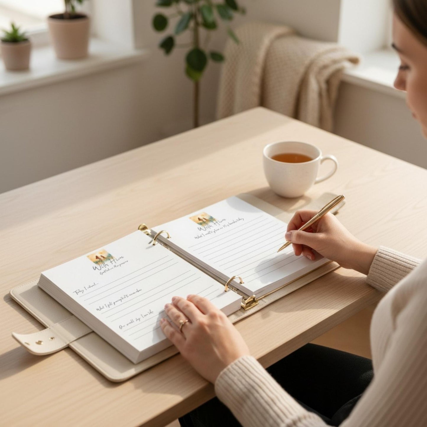 With Him LDS Reflection Journal Printable (5-Page Devotional PDF)