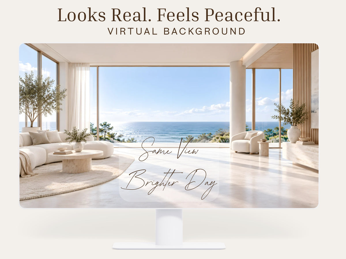 Panoramic Coastal Virtual Background – Professional Zoom, Teams & Google Meet Background