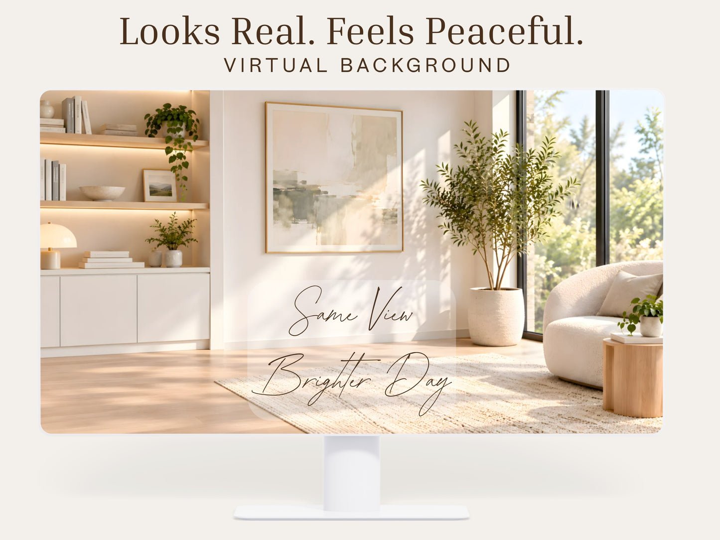 Soft Neutral Office Virtual Background – Professional Zoom, Teams & Google Meet Background