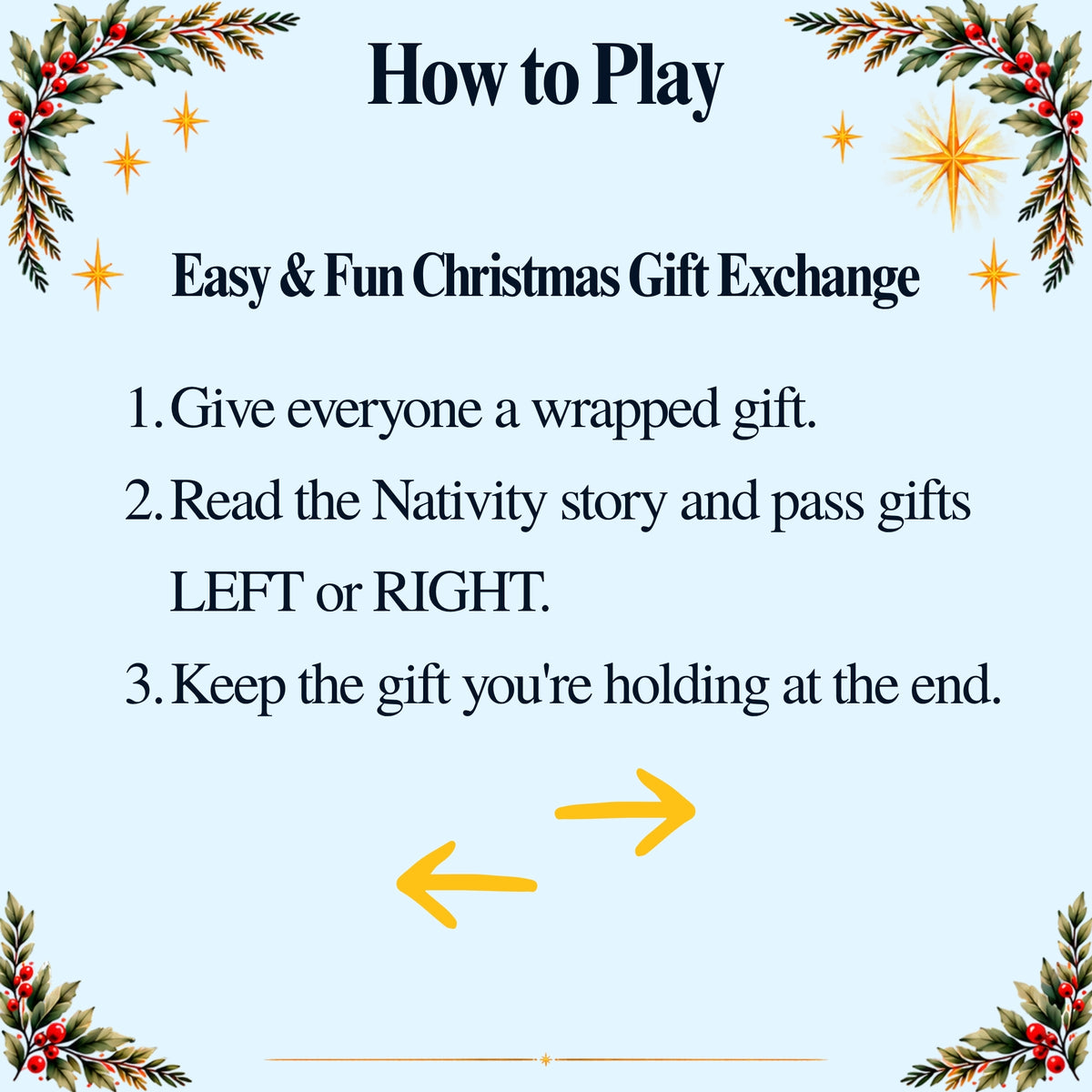 Nativity Left Right Game | Kids & Families Christmas Gift Exchange