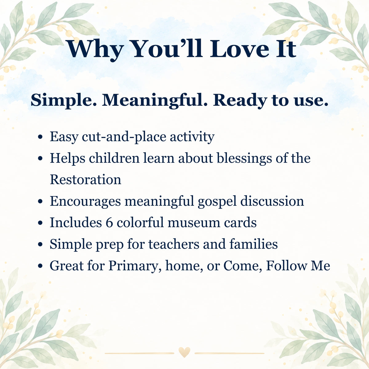 A Marvelous Work Museum – LDS Primary Come Follow Me Activity