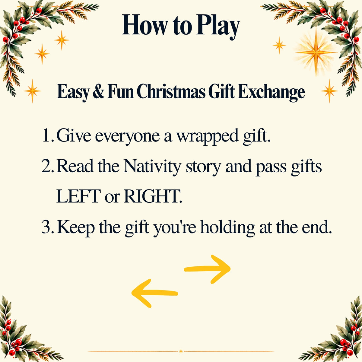 Nativity Left Right Game | Adults & Youth Christmas Gift Exchange