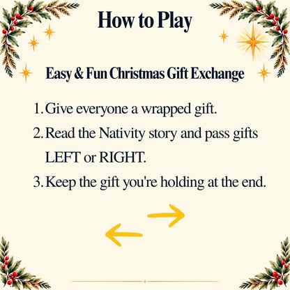 Nativity Left Right Game | Adults & Youth Christmas Gift Exchange