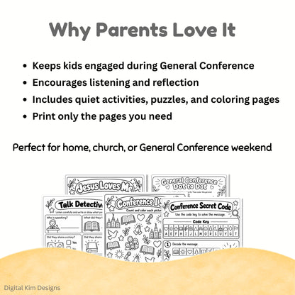 General Conference Activity Packet for Kids | October 2026 | 20 Printable LDS Primary Activities