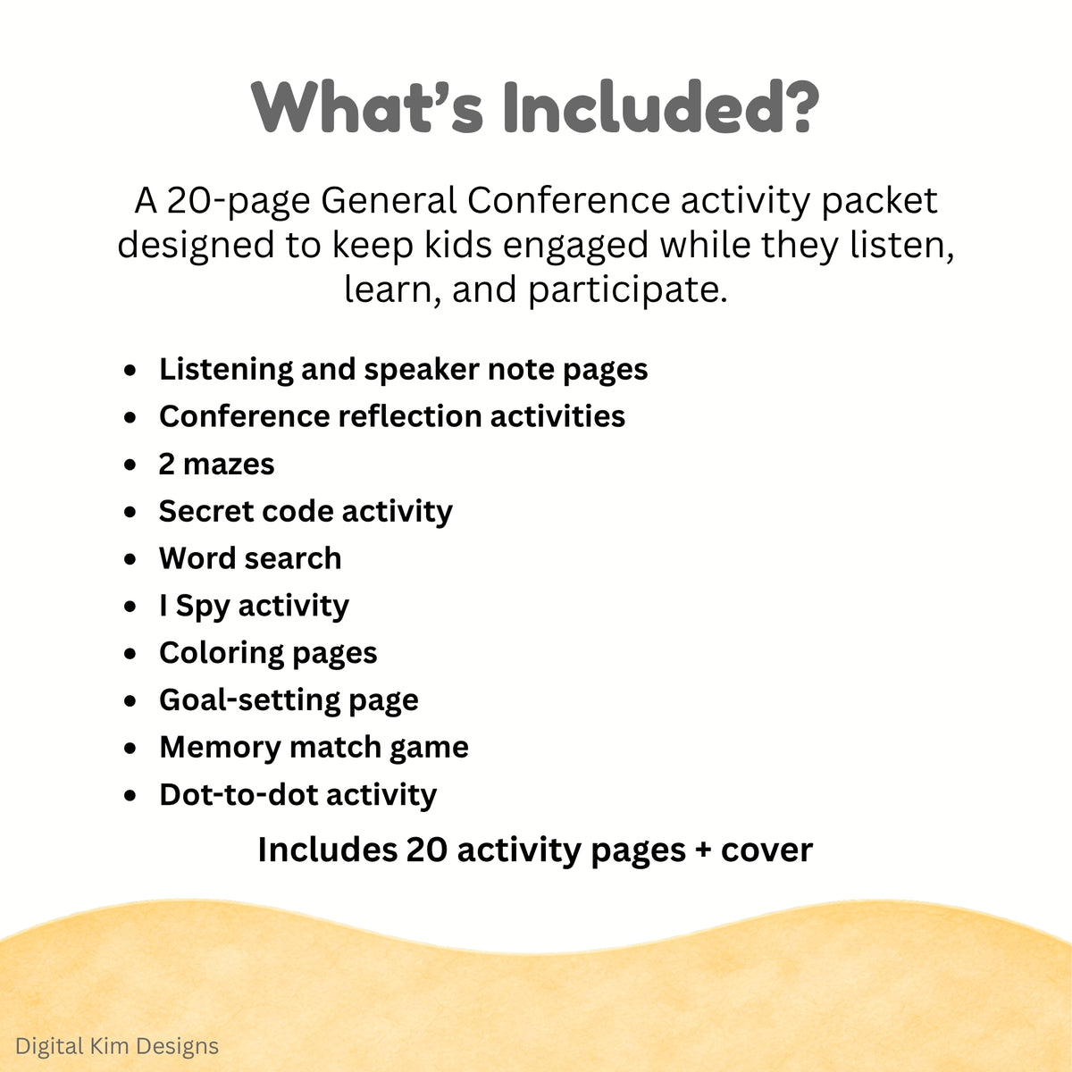 General Conference Activity Packet for Kids | October 2026 | 20 Printable LDS Primary Activities