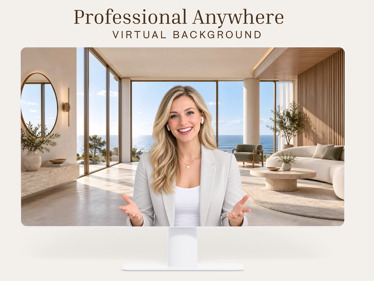 Luxury Coastal Virtual Background – Professional Zoom, Teams & Google Meet Background