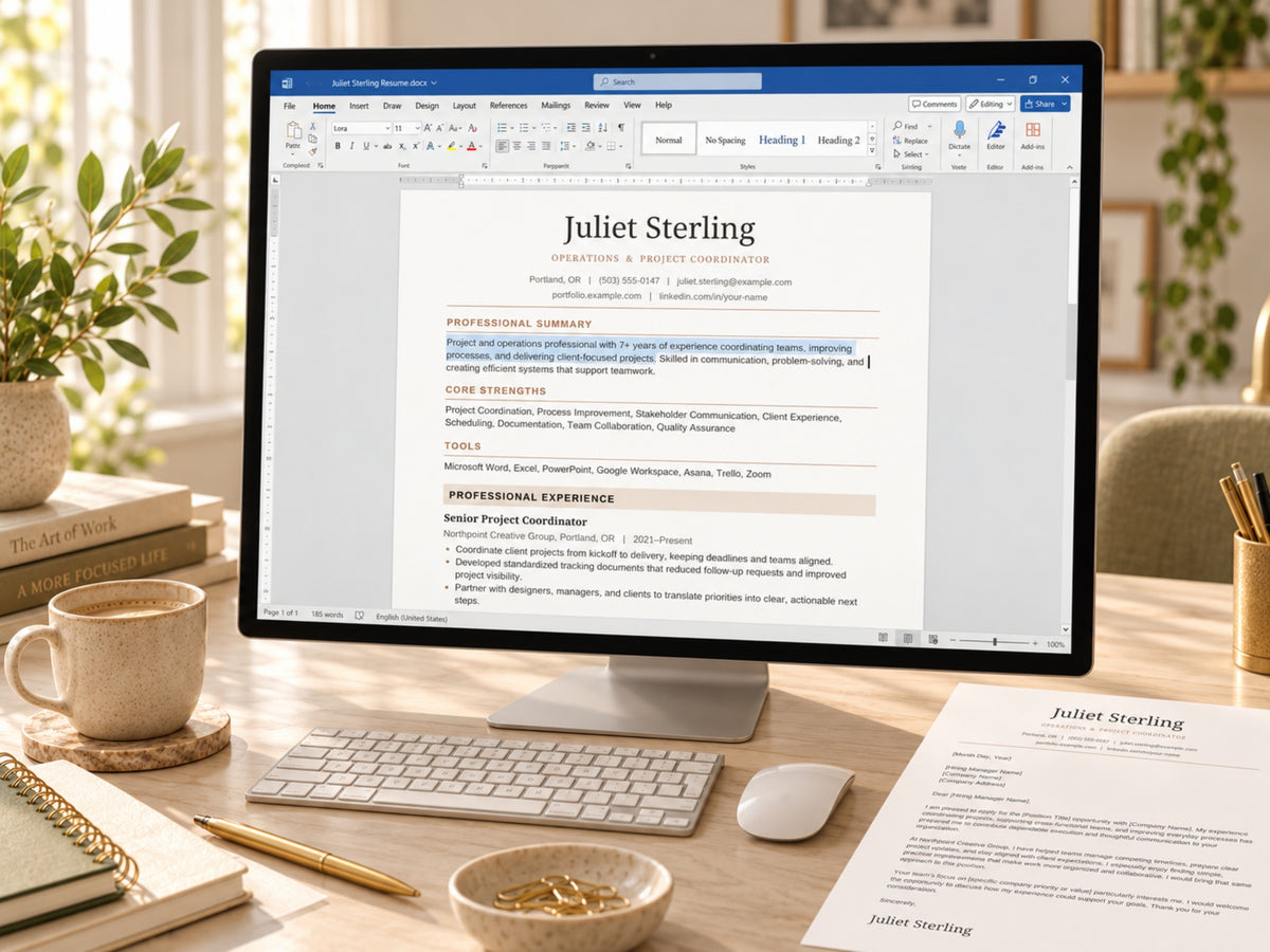 ATS-Friendly Resume Template for Word | 1 & 2 Page Resume Bundle