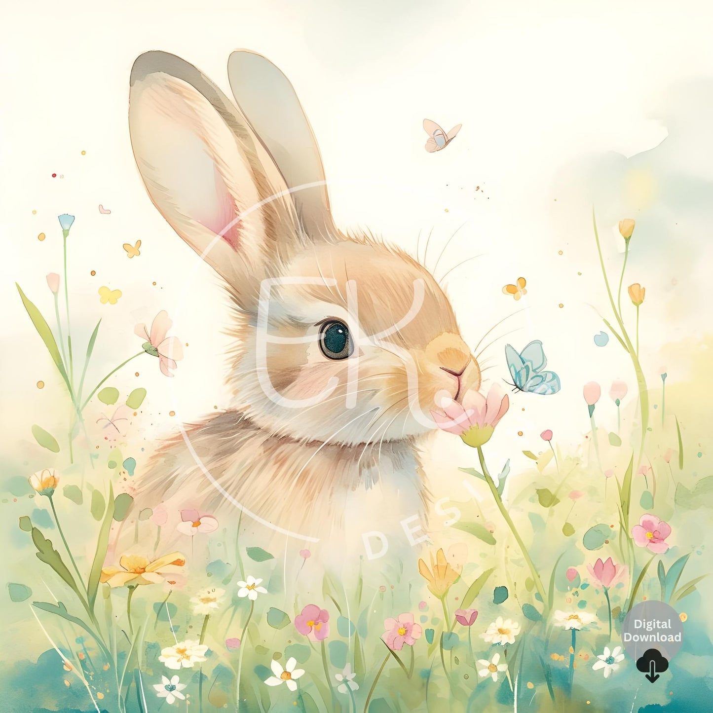 Adorable Bunny Clipart – 11 Printable Animal Images for Crafts, Stickers & More – Faith - Based Printable by Digital Kim Designs