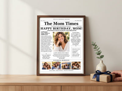 Birthday Newspaper Template for Mom | Editable Canva Gift