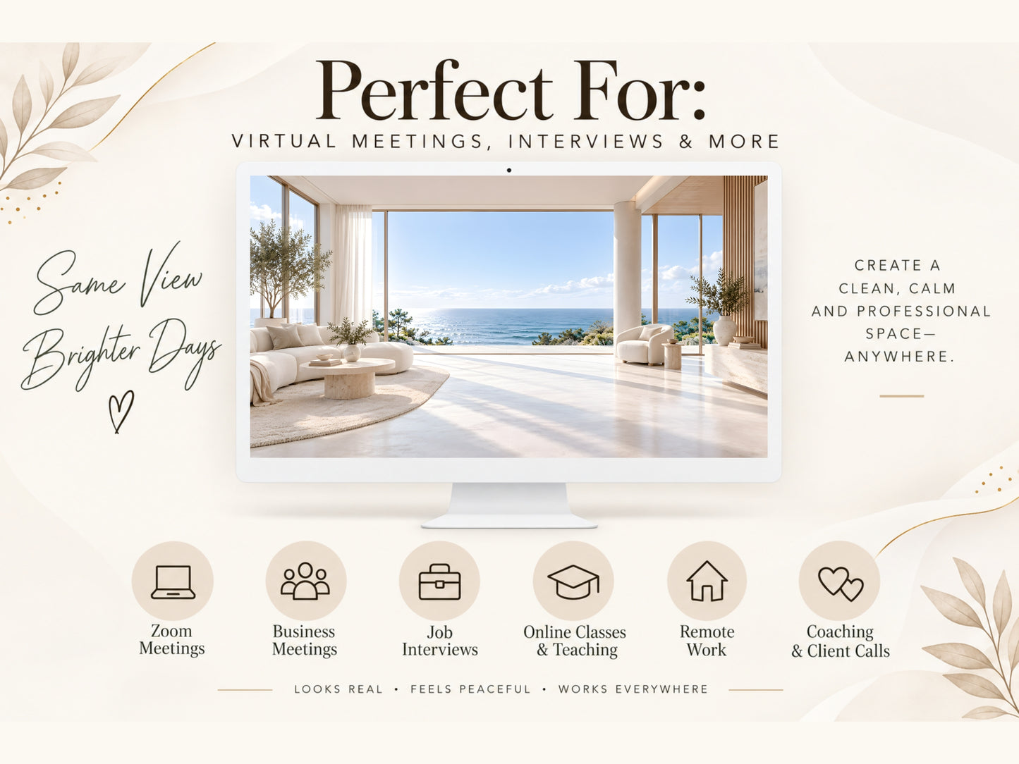 Panoramic Coastal Virtual Background – Professional Zoom, Teams & Google Meet Background