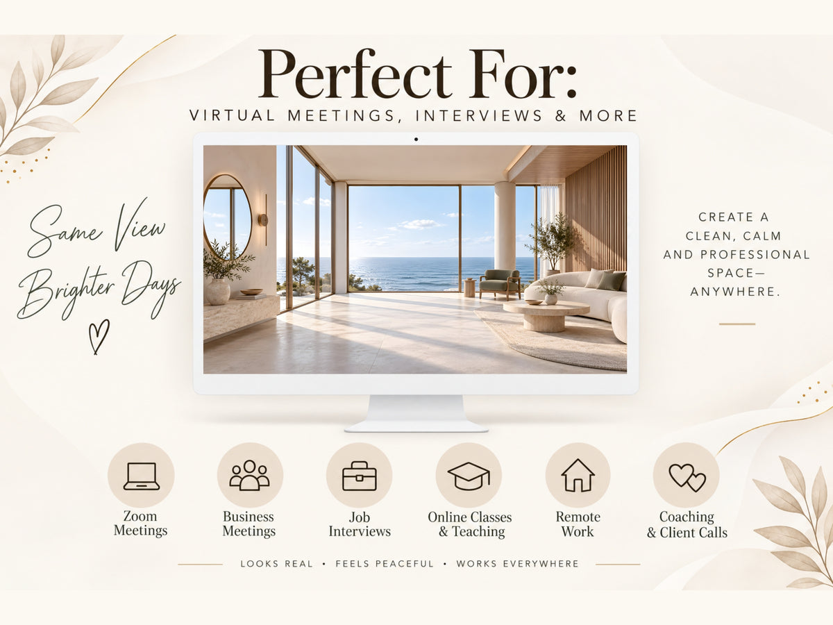 Luxury Coastal Virtual Background – Professional Zoom, Teams & Google Meet Background