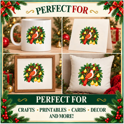 12 Days of Christmas Clipart – 12 Whimsical Transparent PNG Illustrations