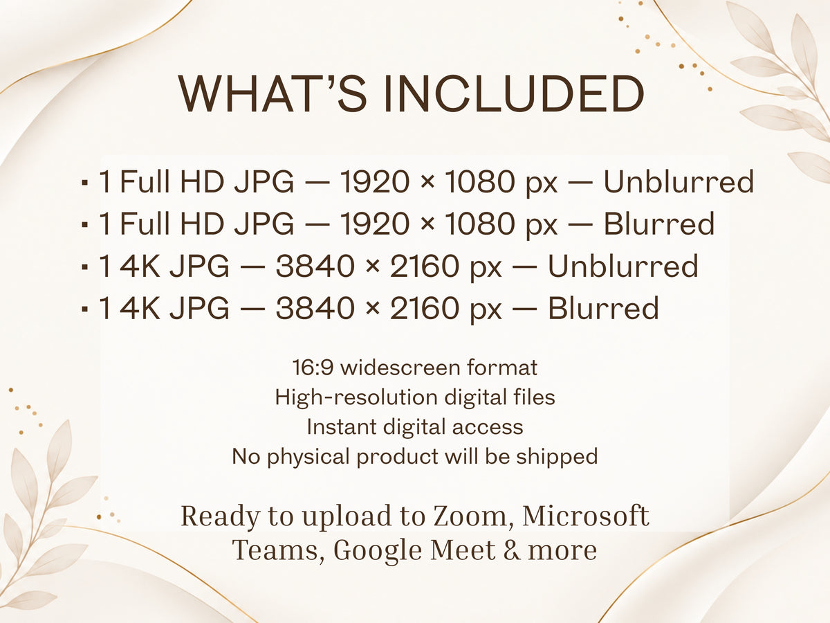 Ocean Minimalist Virtual Background Set – Blurred & Unblurred Zoom, Teams & Google Meet Backgrounds