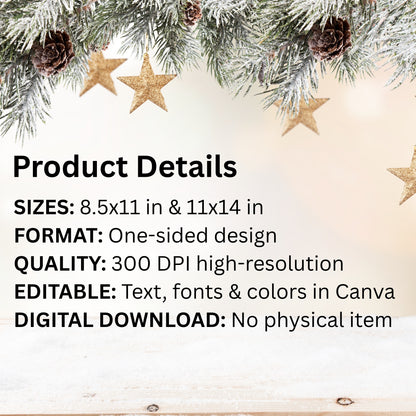 Christmas Cookie Exchange Sign | Editable Canva Printable