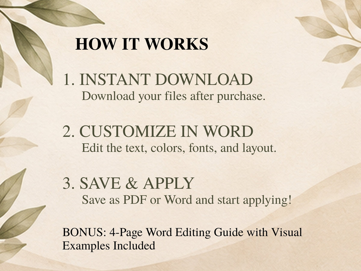 ATS-Friendly Resume Template for Word | 1 & 2 Page Resume Bundle