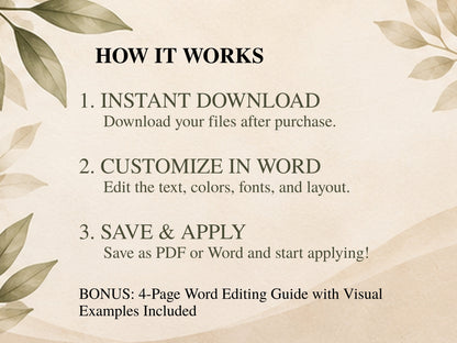 ATS-Friendly Resume Template for Word | 1 & 2 Page Resume Bundle