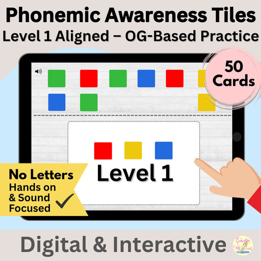 Phonemic Awareness Tiles | Level 1 Sound Boxes | Orton-Gillingham & Structured Literacy Boom™ Cards