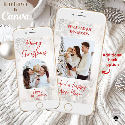 Animated Christmas Photo Card – Canva Editable Digital Video – Digital Printable by Digital Kim Designs