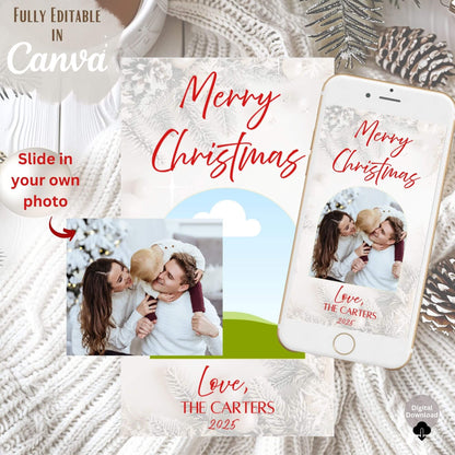 Animated Christmas Photo Card – Canva Editable Digital Video – Digital Printable by Digital Kim Designs