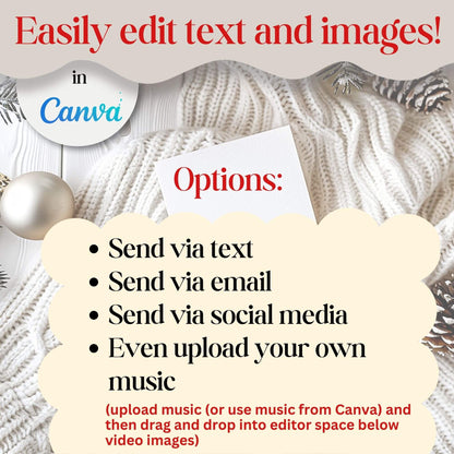 Animated Christmas Photo Card – Canva Editable Digital Video – Digital Printable by Digital Kim Designs