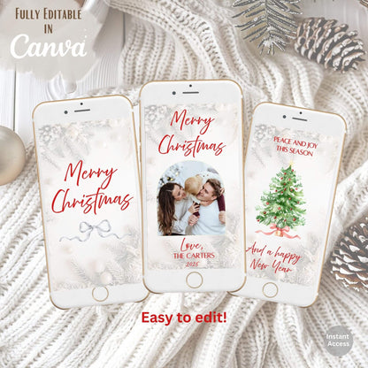 Animated Christmas Photo Card – Canva Editable Digital Video – Digital Printable by Digital Kim Designs