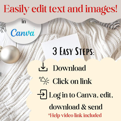 Animated Christmas Photo Card – Canva Editable Digital Video – Digital Printable by Digital Kim Designs