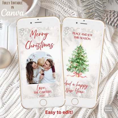 Animated Christmas Photo Card – Canva Editable Digital Video – Digital Printable by Digital Kim Designs