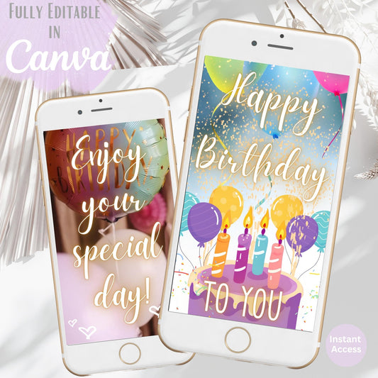 Animated Happy Birthday E - Card – Musical Video Greeting with Birthday Song (Digital Download) – Faith - Based Printable by Digital Kim Designs