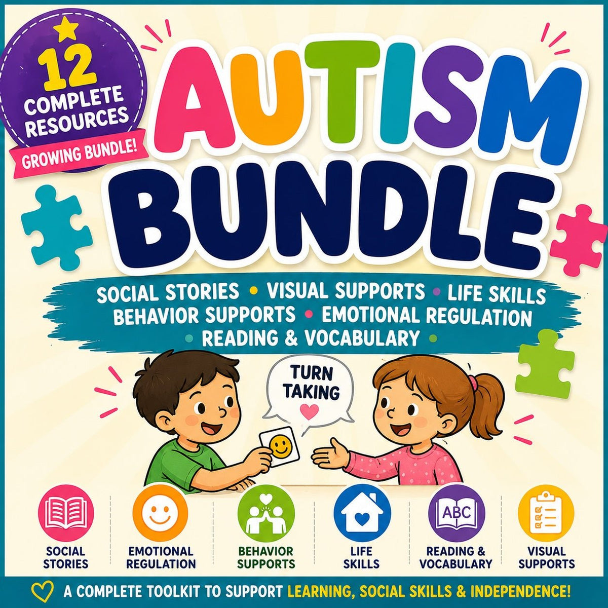 Autism Growing Bundle | Visual Supports, Social Stories & Life Skills Activities – Digital Printable by Digital Kim Designs