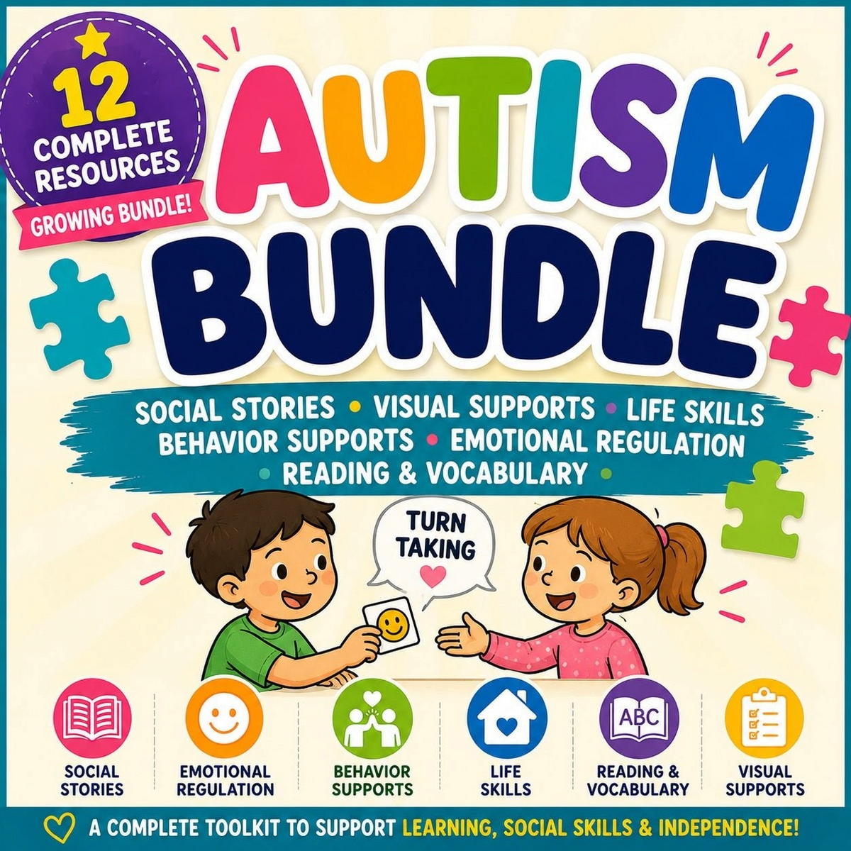 Autism Growing Bundle | Visual Supports, Social Stories & Life Skills Activities – Digital Printable by Digital Kim Designs