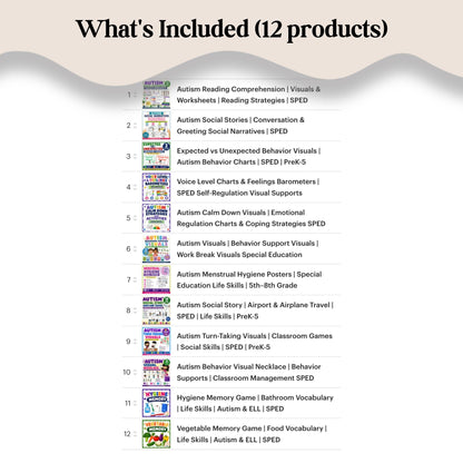 Autism Growing Bundle | Visual Supports, Social Stories & Life Skills Activities – Digital Printable by Digital Kim Designs