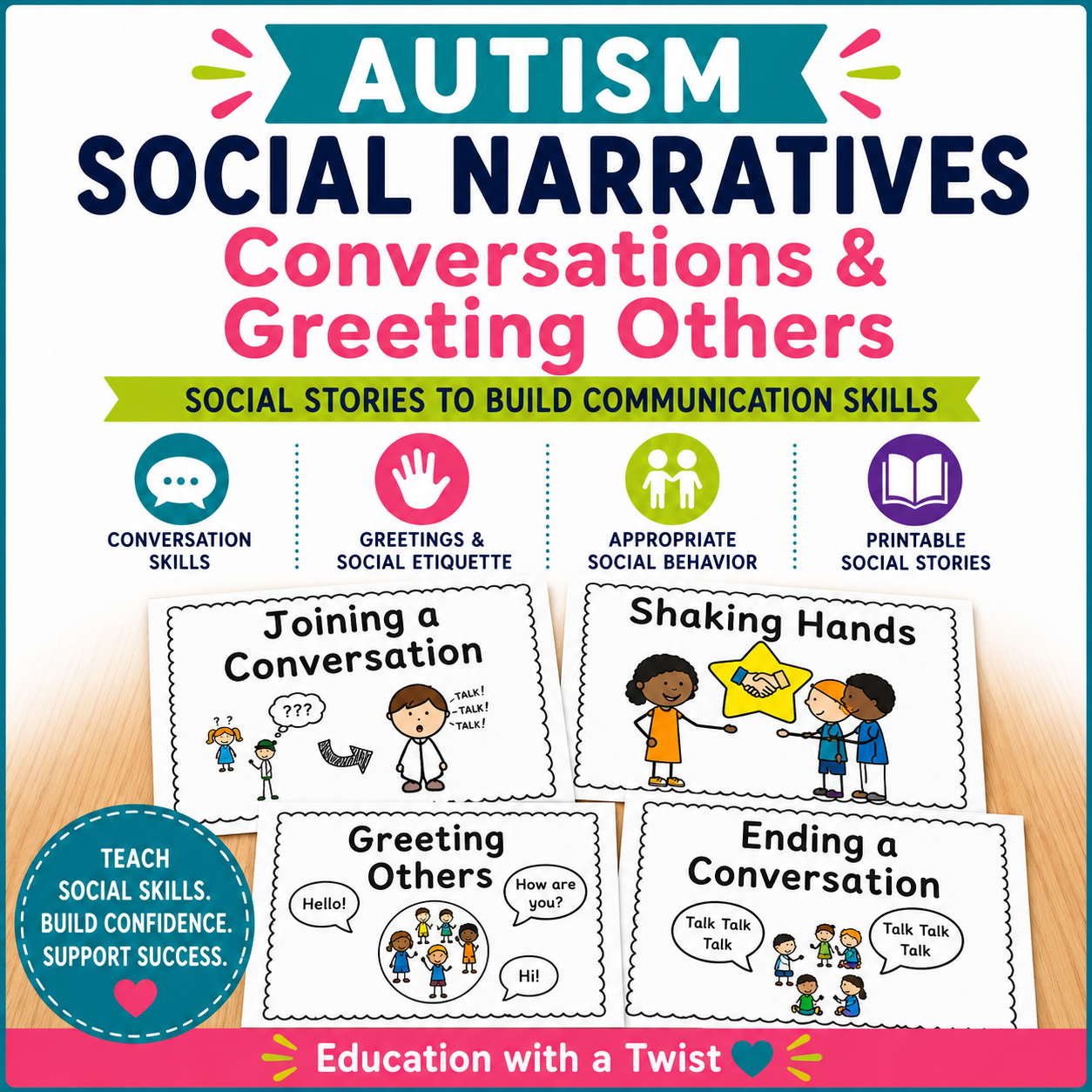 Autism Social Stories | Conversation & Greeting Skills | Printable PDF