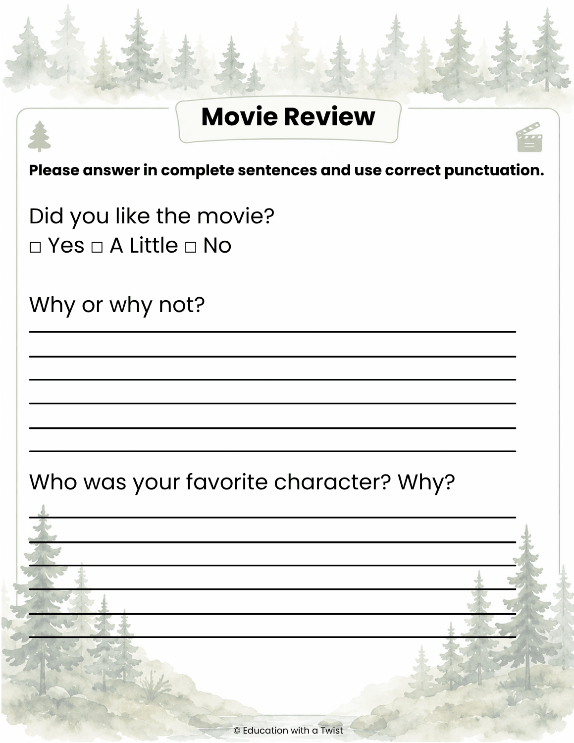 Bridge to Terabithia Book & Movie Comparison | Grades 3–6 – Digital Printable by Digital Kim Designs
