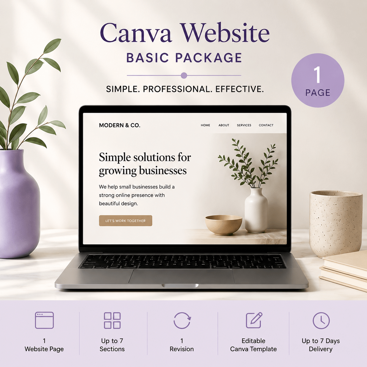 Canva Website Design – Basic Package – Digital Printable by Digital Kim Designs