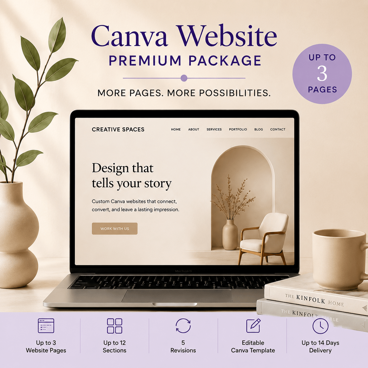 Canva Website Design – Premium Package – Digital Printable by Digital Kim Designs
