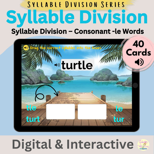 Consonant -LE Boom™ Cards | 40 Interactive Syllable Division Phonics Activities – Digital Printable by Digital Kim Designs