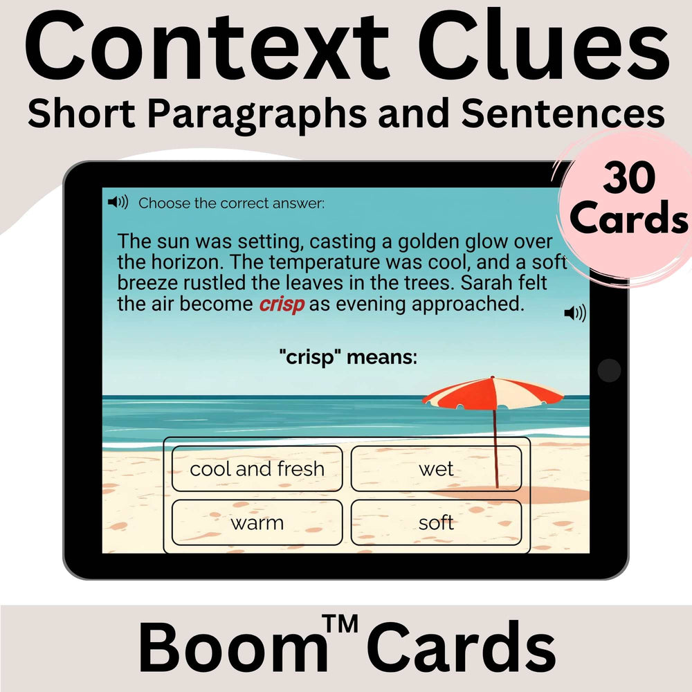 Context Clues Boom Cards™ – 30 Digital Task Cards with Sentences & Paragraphs – Faith - Based Printable by Digital Kim Designs